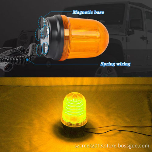 10-100V Excavator Magnetic Rotating LED Beacon Light